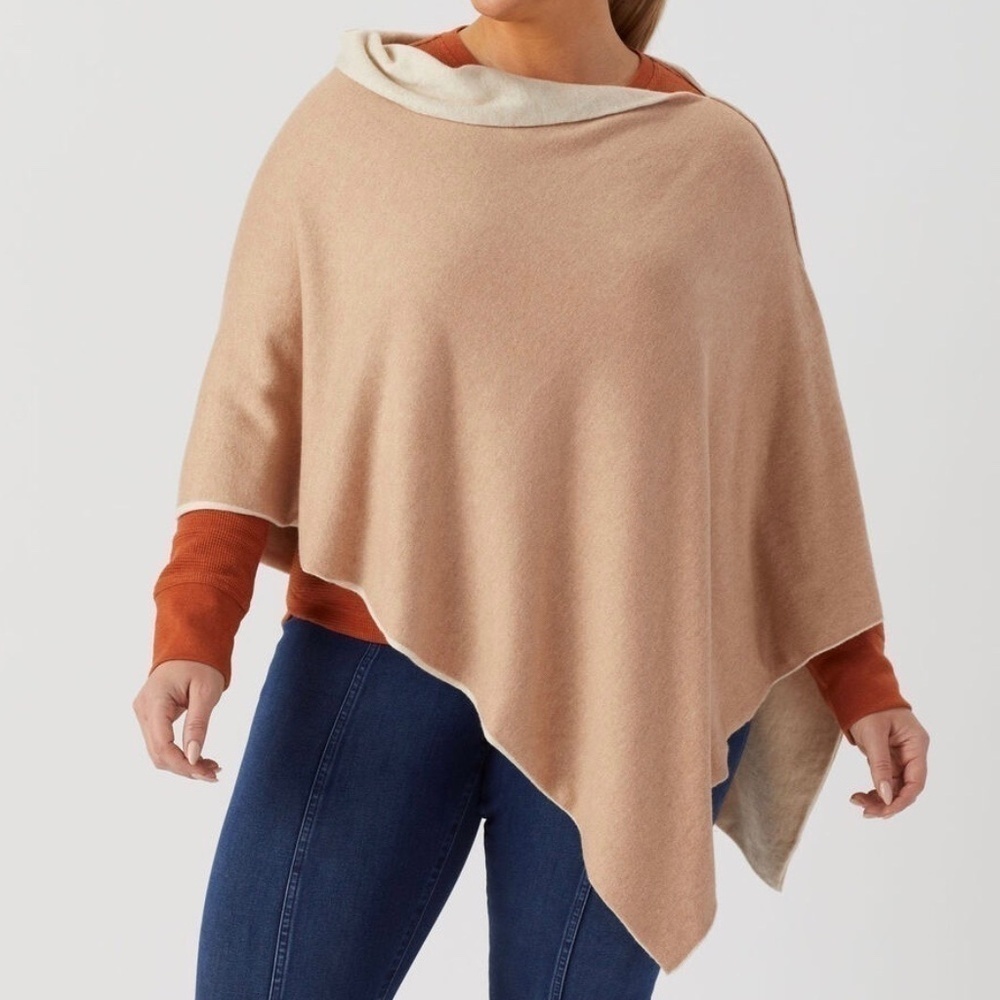 Duluth soft knit double layer reversible poncho wrap